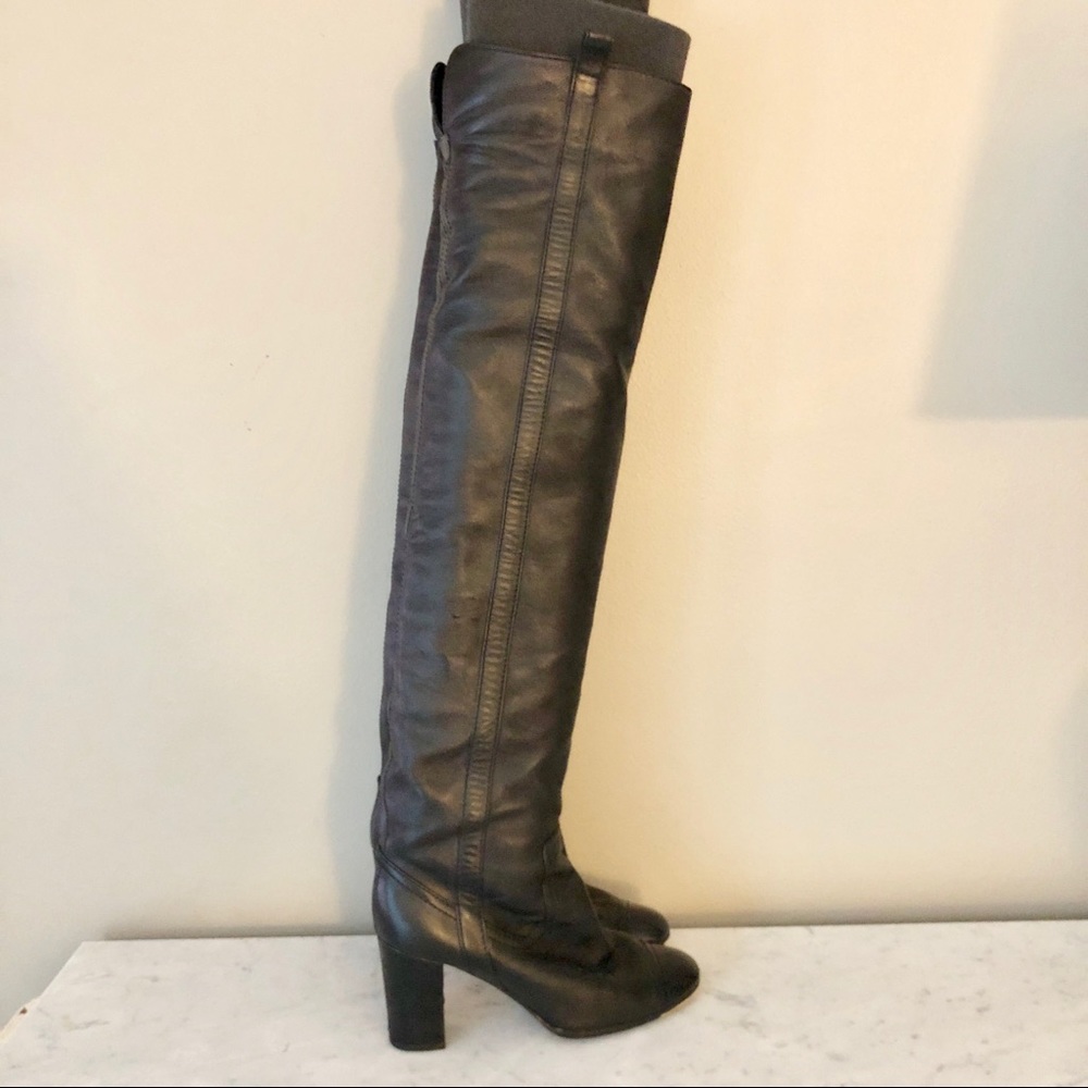 Chanel Leather Over-The-Knee Boots